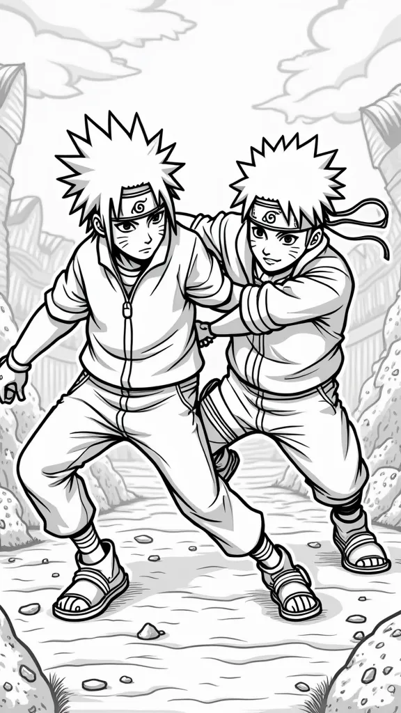 sasuke and naruto coloring pages